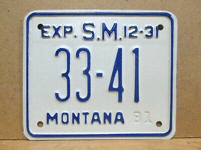 1981 Montana Special Mobile Farm Or Trailer License Plate, 33-41, Never Used