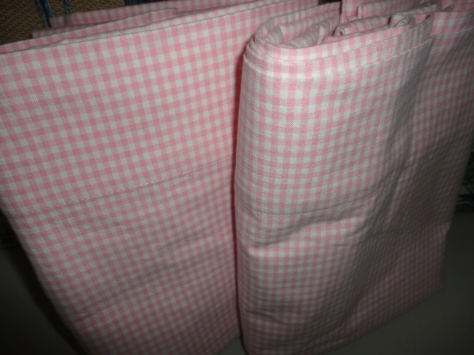 Ellery Homestyles  (pair) Gingham Check Panels Pink 44 X 82 Cotton Girls