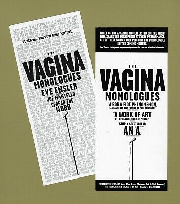 Eve Ensler "vagina Monologues" Patti Lupone / Ricki Lake 2000 Off-broadway Flyer