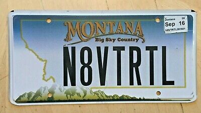 Montana Vanity License Plate " N8vtrtl " Native Turtle  Turtles  Tortoise Shell