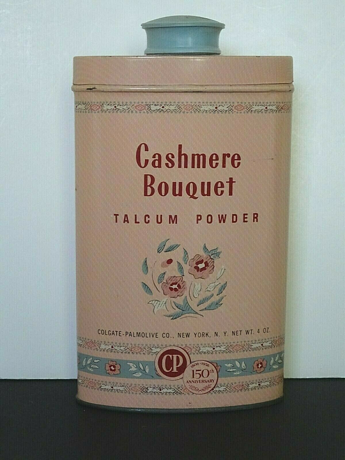 Vintage Cashmere Bouquet Talcum Powder Colgate-palmolive 150 Anniversary 4 Oz.