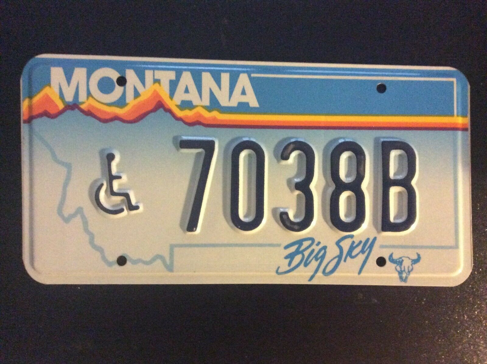 Vintage License Plate  Montana  Handicap License Plate  Nos