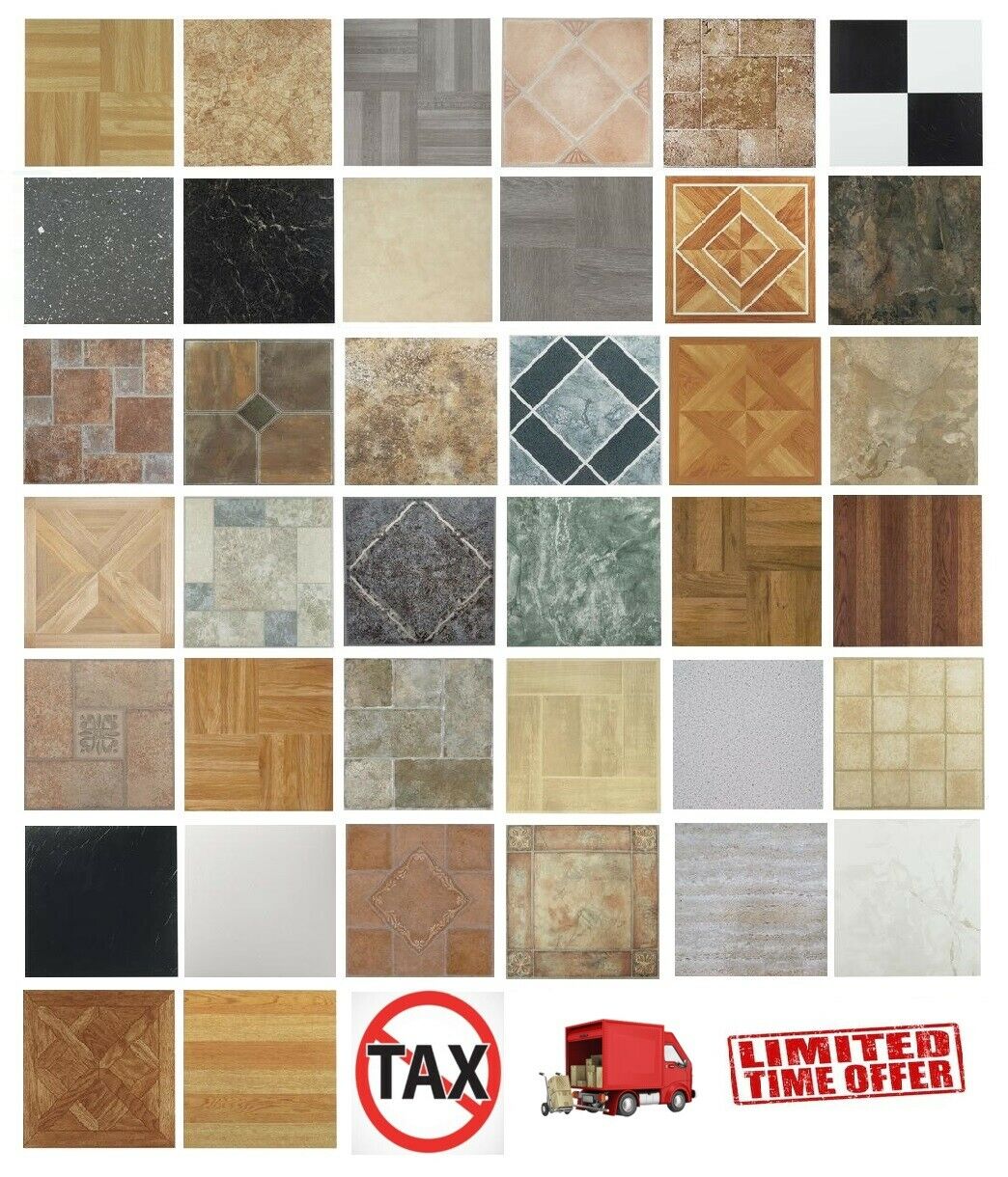 Vinyl Floor Tiles Self Adhesive 20 Sq Ft Peel N Stick Flooring Set Home 20 Pack