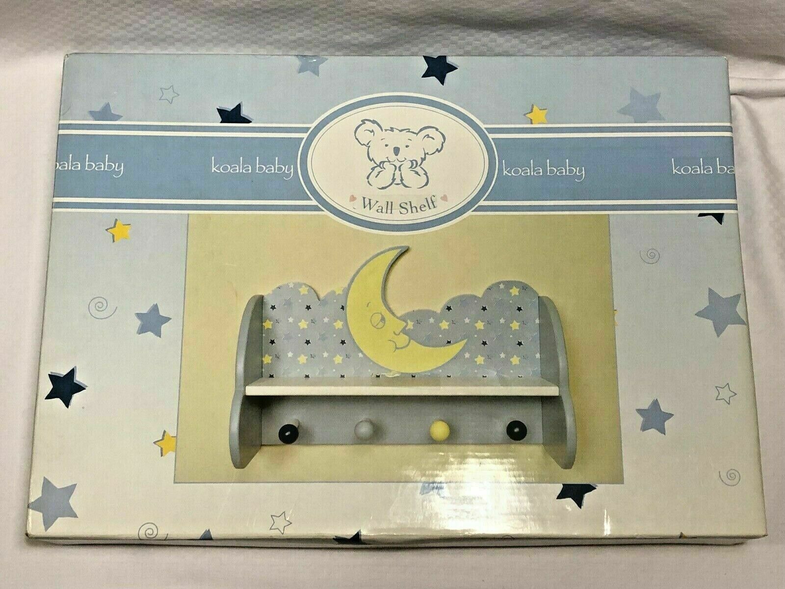 Brand New: Koala Baby Wall Shelf 16”x9”x5” Moon & Stars Design ~ C20