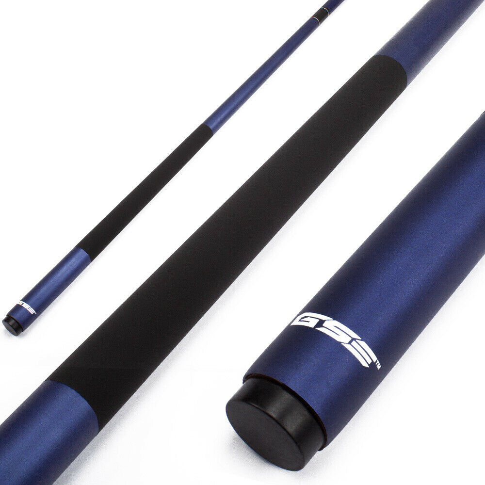 Blue 58" 2-piece Fiberglass Graphite Composite Billiard Pool Cue Stick (18-21oz)