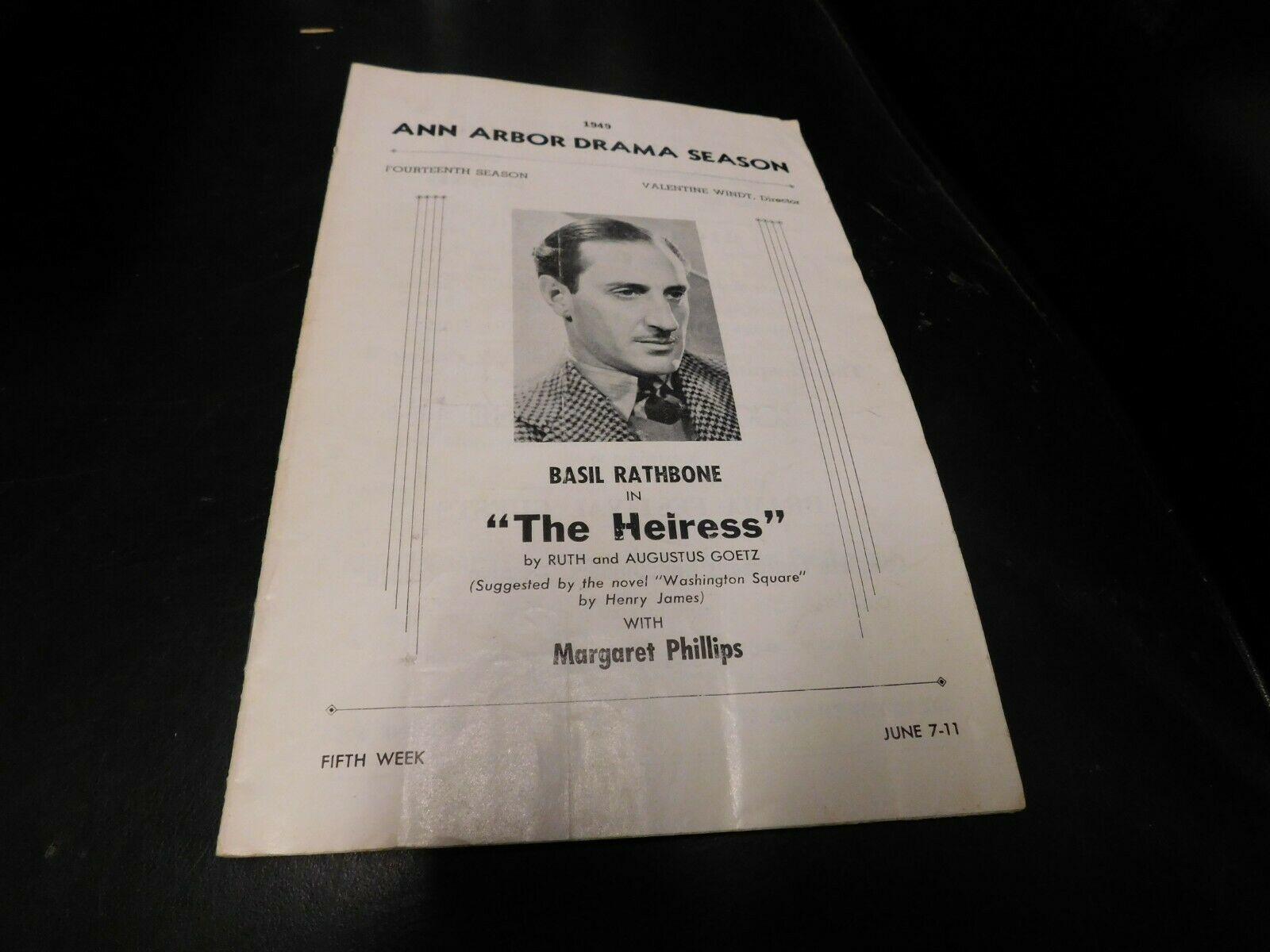 1949 Ann Arbor Drama Season Basil Rathbone In The Heiress