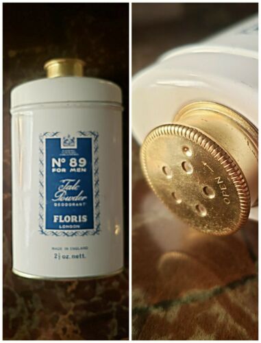 Vtg. Tin Floris London No 89 For Men Talc Powder Deodorant 2.5 Oz.