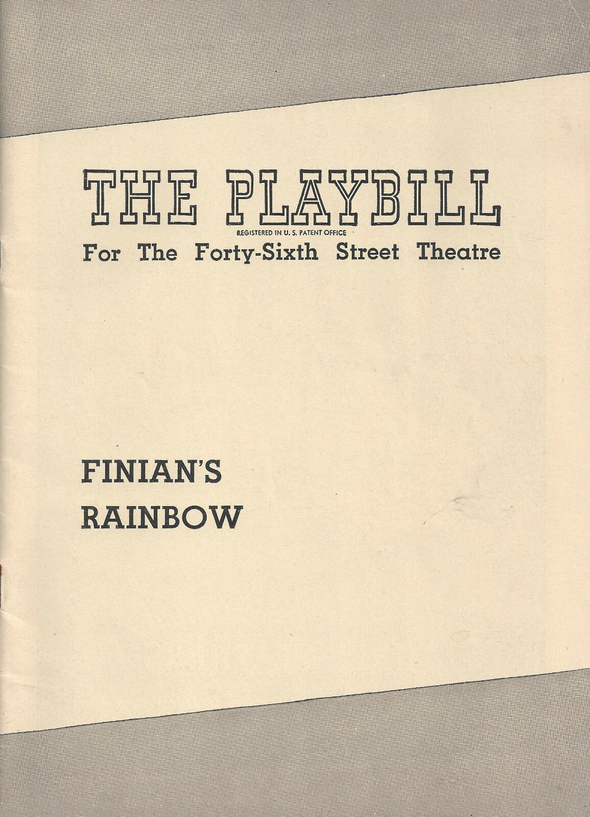 Joe Yule "finian's Rainbow" Mimi Kelly / E. Y. "yip" Harburg 1948 Playbill