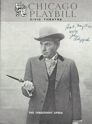 Kurt Weill "threepenny Opera" Robert Rounseville / Marc Blitzstein 1963 Playbill