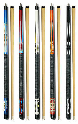 Set Of 5 Pool Cues New Two-piece Billiard House Pool Cue Stick Gj1~5 Free Ship