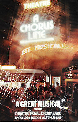 Marvin Hamlisch "a Chorus Line" Michael Bennett 1976 Original London Cast Flyer