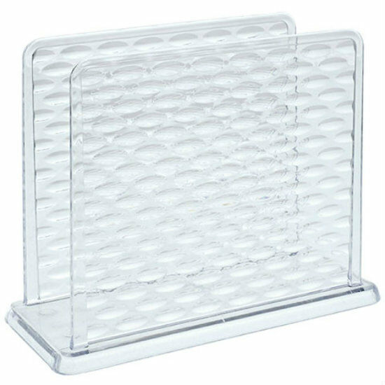 New Cooking Concepts Clear Plastic Textured Napkin Holder 5.5'' X 4.5'' ~ Qty 1