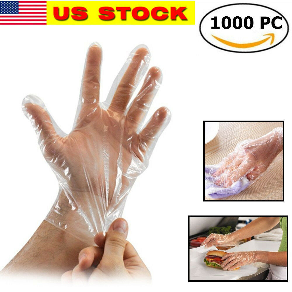 1000 Pcs Large Strong Plastic Disposable Gloves For Kitchen Cooking Cleaning