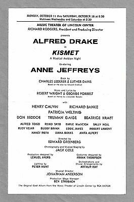 Alfred Drake "kismet" Anne Jeffreys / Wright And Forrest 1965 New Haven Program