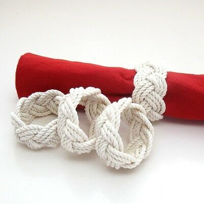 Nautical Napkin Rings Sailor Knot Turks Head By Mystic Knotwork: Set Of 4