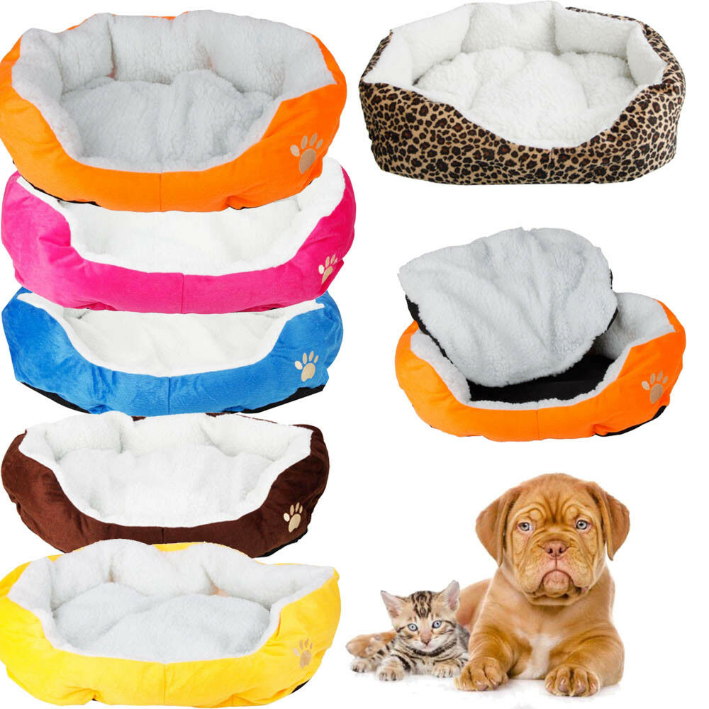 Small Medium Pet Dog Puppy Cat Soft Fleece Cozy Warm Nest Bed House Cotton Mat