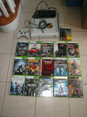 Lot Of Xbox360 Game Console,controller,wires 16 Games