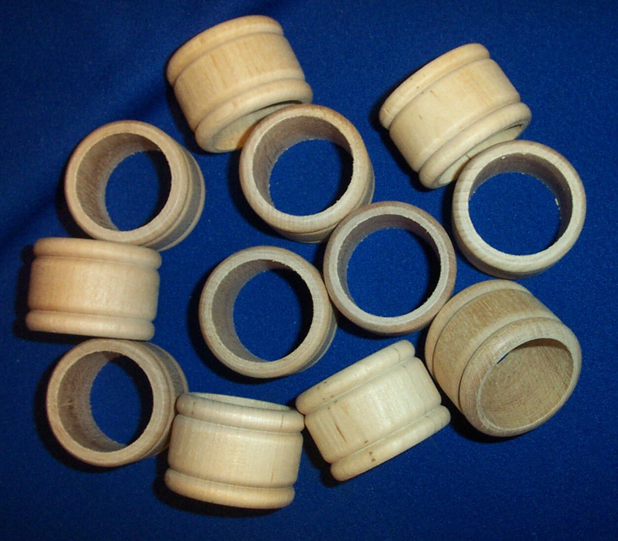 12 Napkin Rings Natural Unfinished Hardwood Wood  Colonial Style Napkin Rings