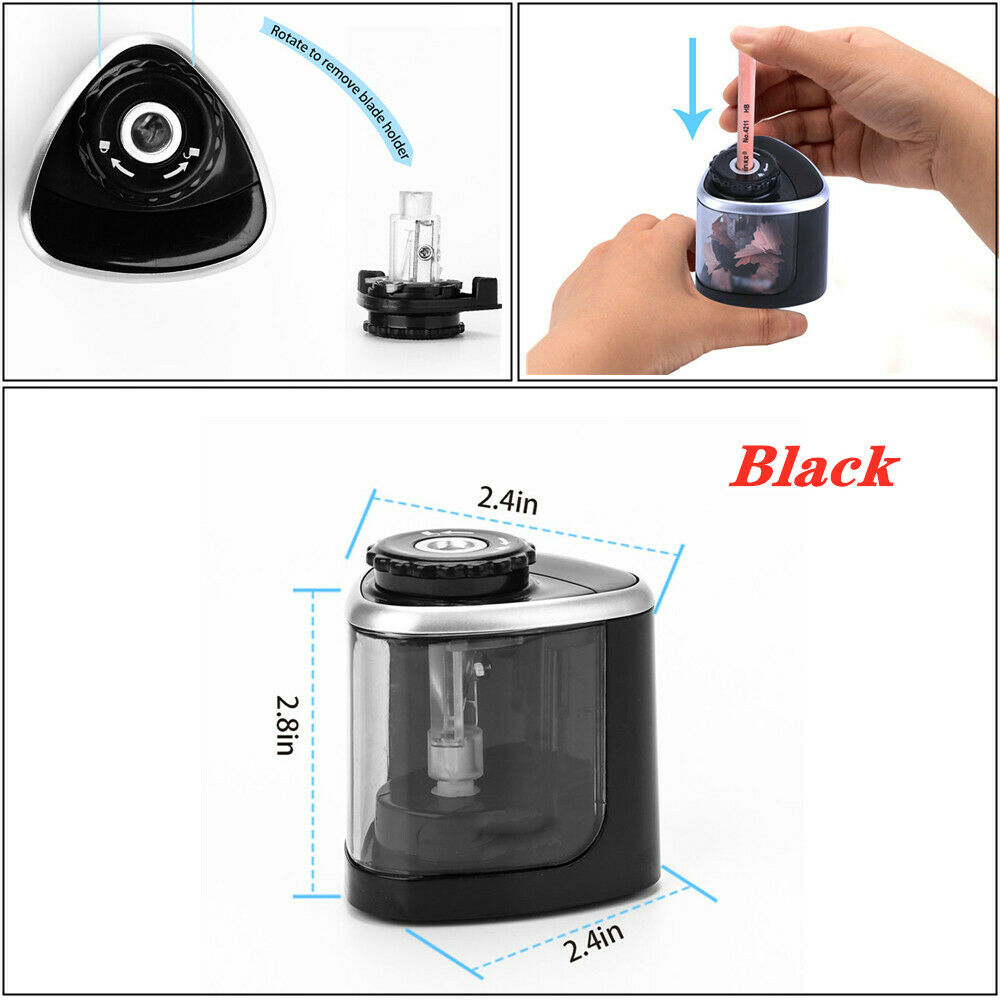 Electric Pencil Sharpener Portable Touch Switch School Office Classroom Kids