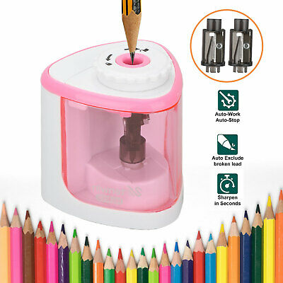 Electric Pencil Sharpener Automatic Touch Switch Battery Power Office Classroom