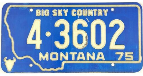 *99 Cent Sale*  1975 Montana License Plate Missoula County #3602 No Reserve