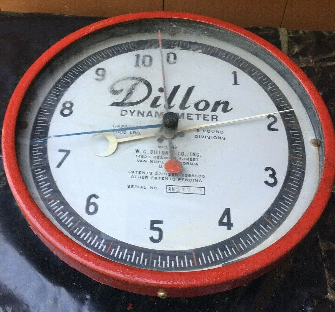 Dillon Dynamometer 1,000 Lb Capacity 5 Lb Divisions 10" Dial In