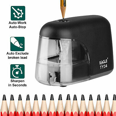 Electric Pencil Sharpener Automatic Battery Power Operated Desktop Office School