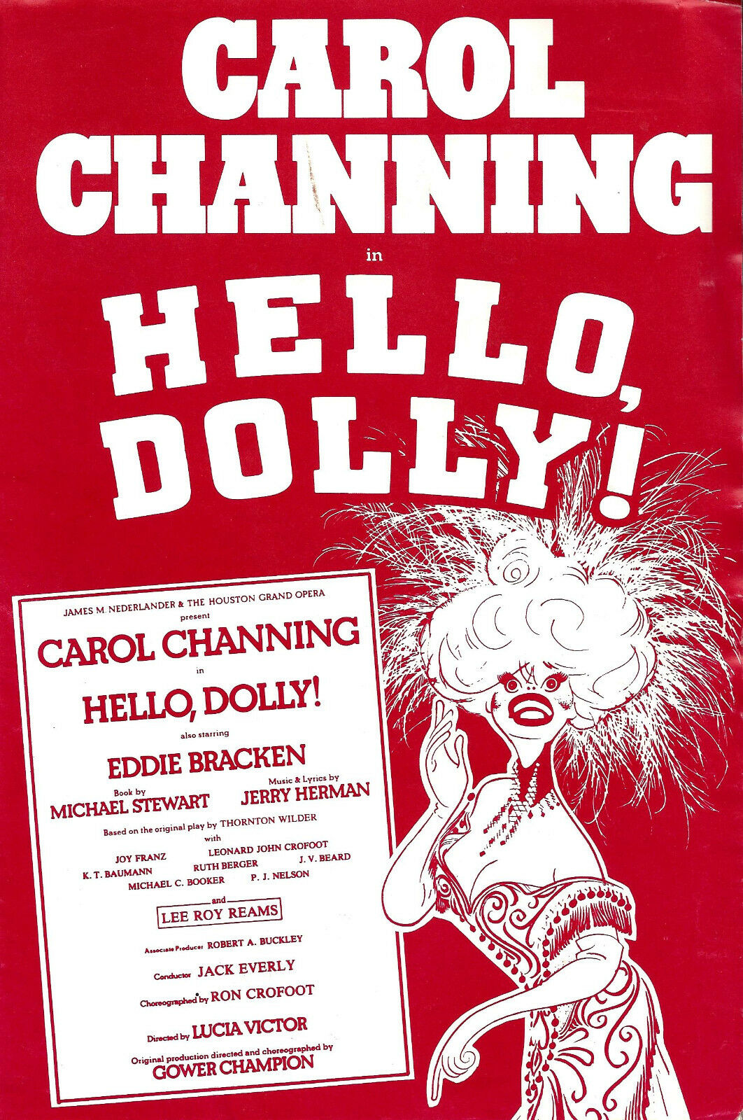 Carol Channing "hello Dolly" Jerry Herman / Al Hirschfeld 1978 Baltimore Flyer