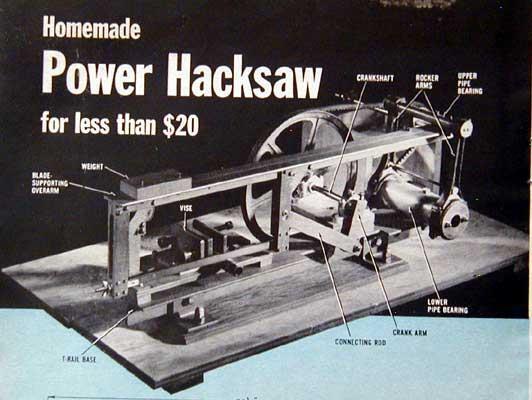 Build A Power Hacksaw Handles 3x4 *no Machining* Howto Plans
