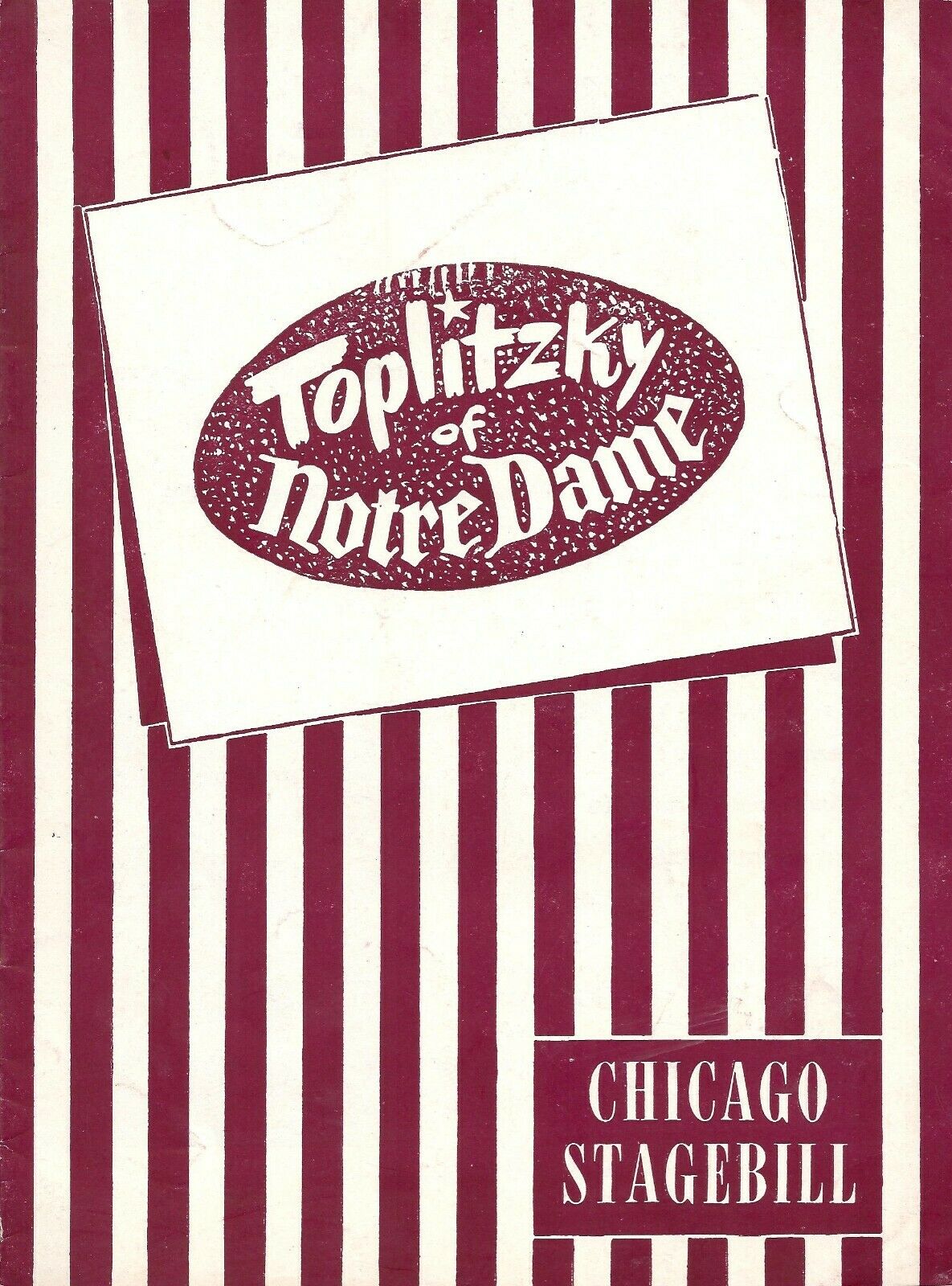 Gus Van "toplitzky Of Notre Dame" Frances Williams / Sammy Fain 1947 Playbill