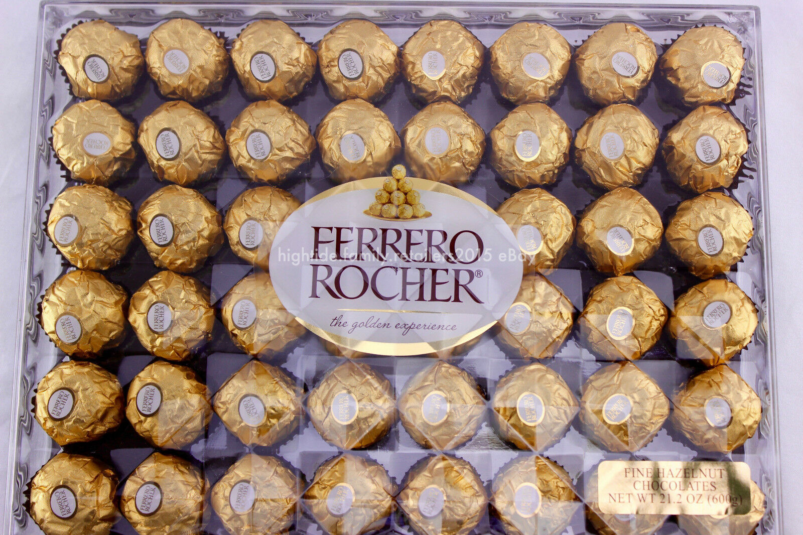 Ferrero Rocher Fine Hazelnuts Milk Wafer Chocolates 21.2 Oz. (600g) 48 Pieces
