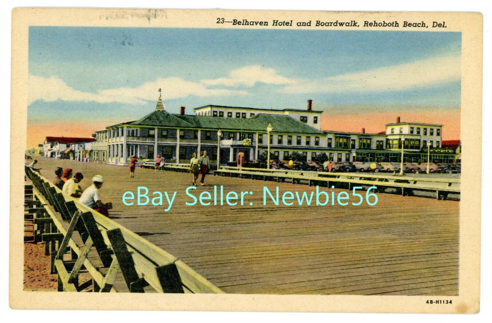 Rehoboth Beach Delaware De -belhaven Hotel & Boardwalk- Postcard