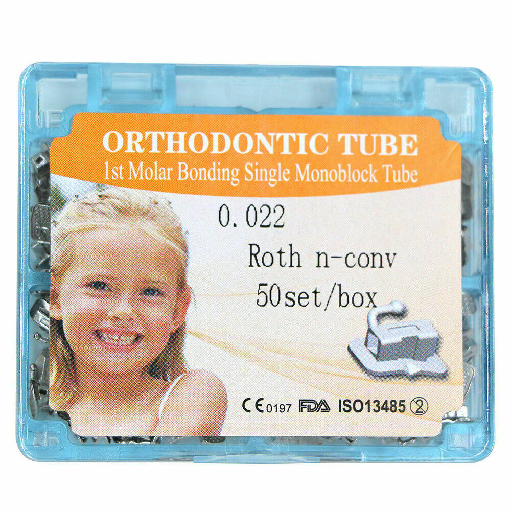 50 Sets/box Dental Orthodontic 1st Molar Non-convertible Roth 0.22 Buccal Tube
