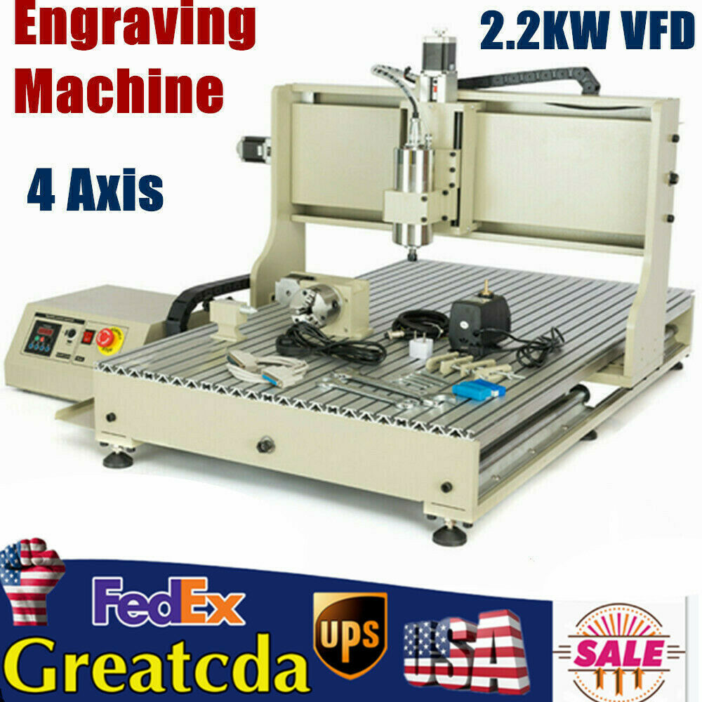 4 Axis Usb 6090 Router Engraving Milling Machine Metal Engraver Cutter 2.2kw Vfd