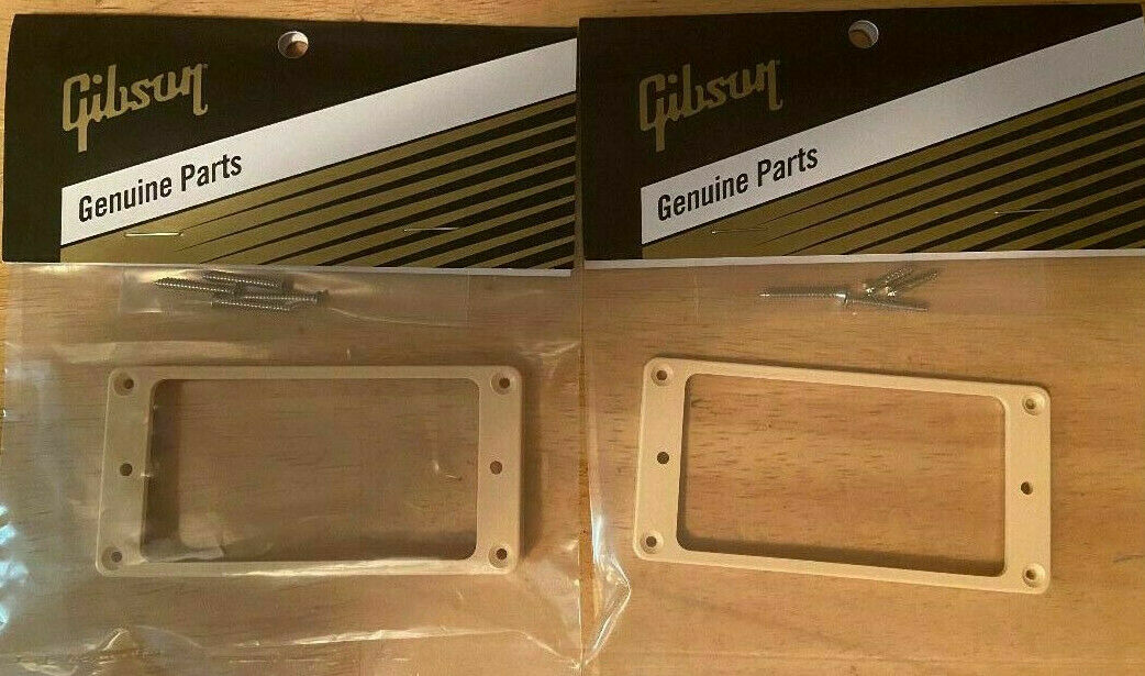 Gibson Cream Pickup Rings Set Les Paul Sg Es Guitar Humbucker Creme / Genuine