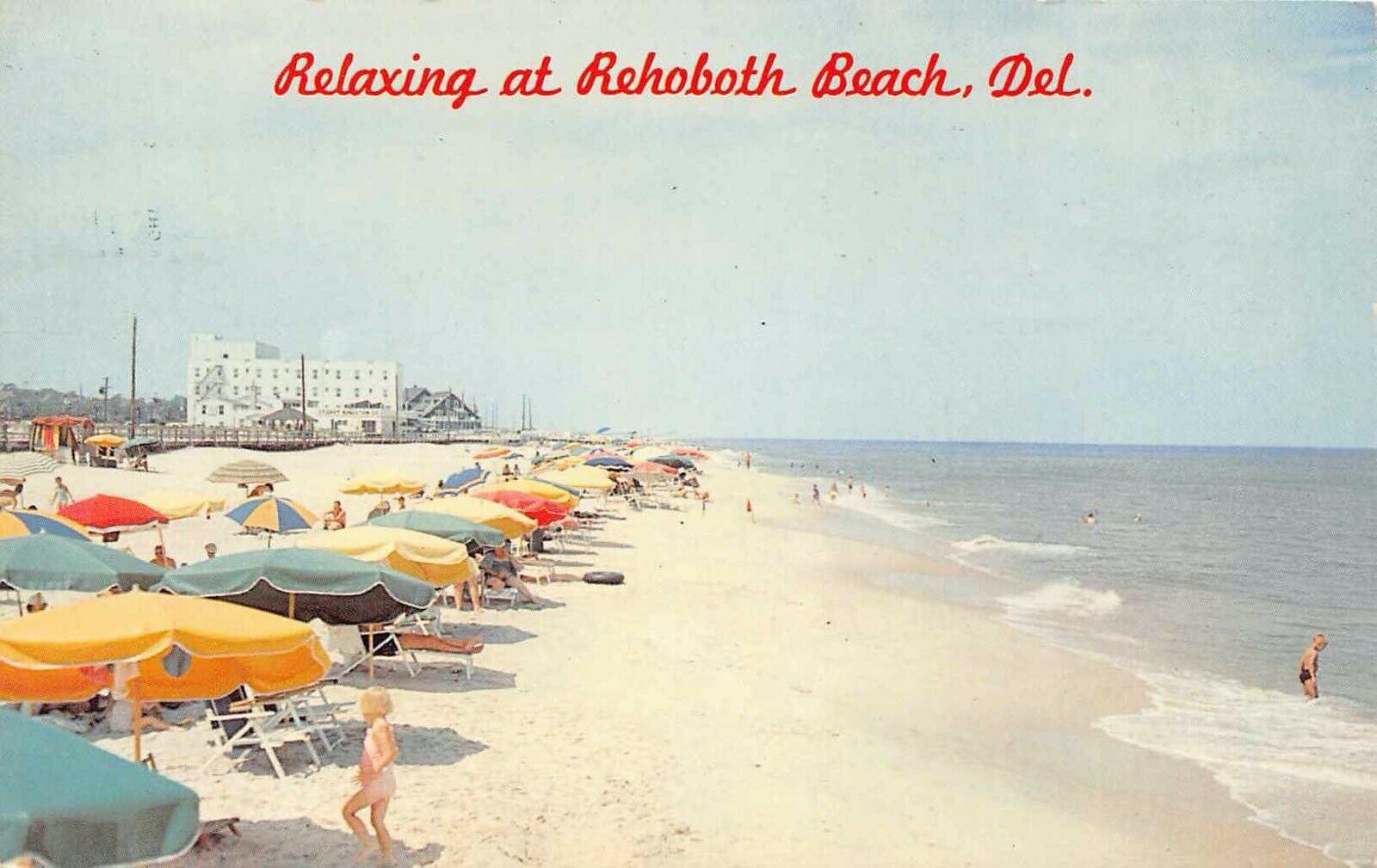 De - 1970 Relaxing On Rehoboth Beach, Delaware - Colorful Umbrellas