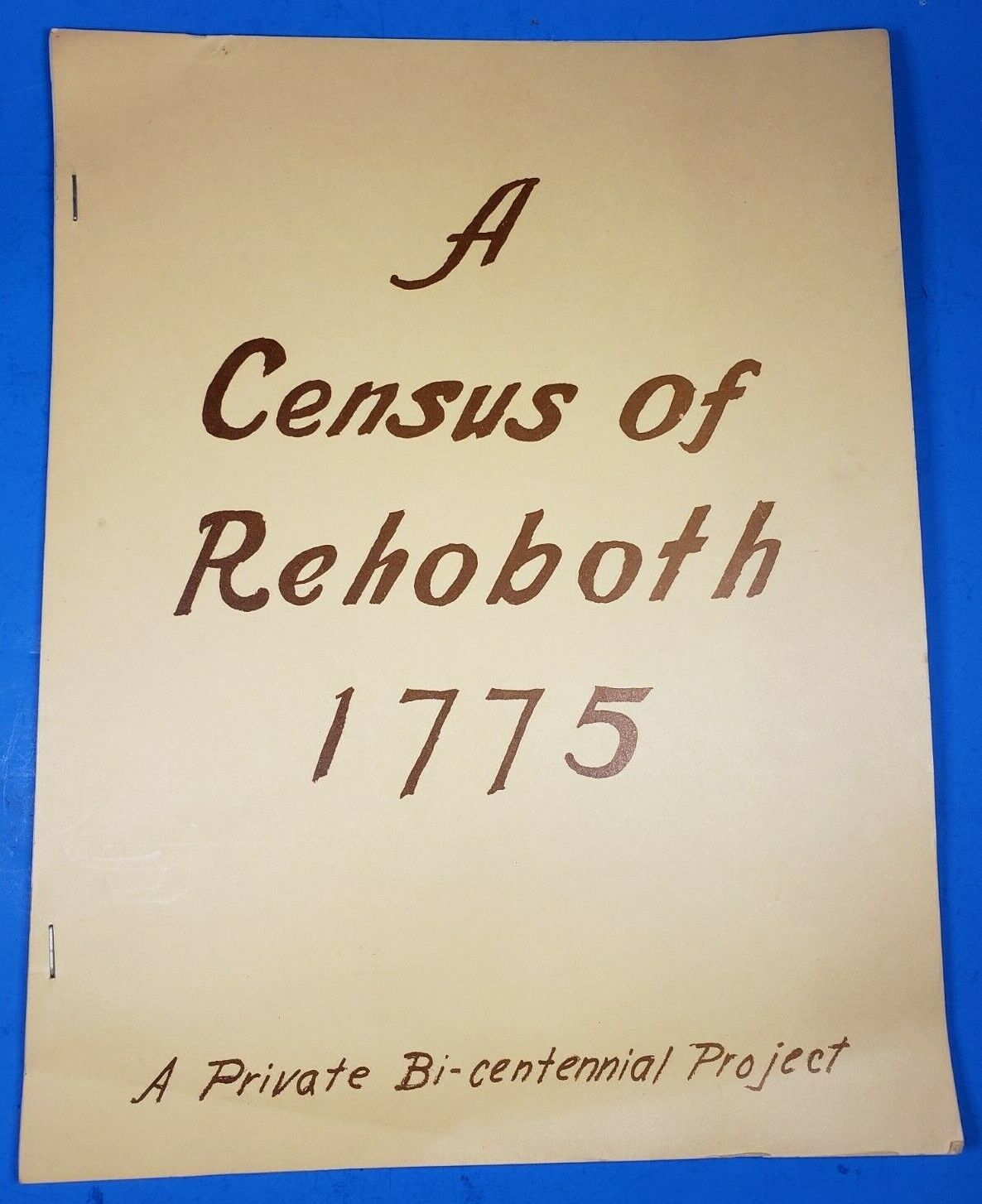 Vintage Genealogy Census Of Rehoboth Ma. 1775 For Bicentennial 1976 Rob Sheldon