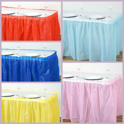 14 Feet X 29" Plastic Disposable Banquet Table Skirt Party Wedding Decorations