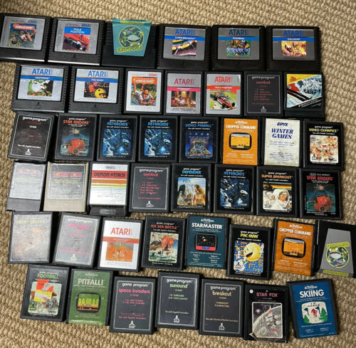 Lot Of 44 Atari 2600 & 5200 Games! Pac-man Star Fox Donkey Kong