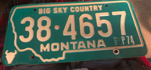 Montana 1974 Big Sky Country License Plate # 38-4657