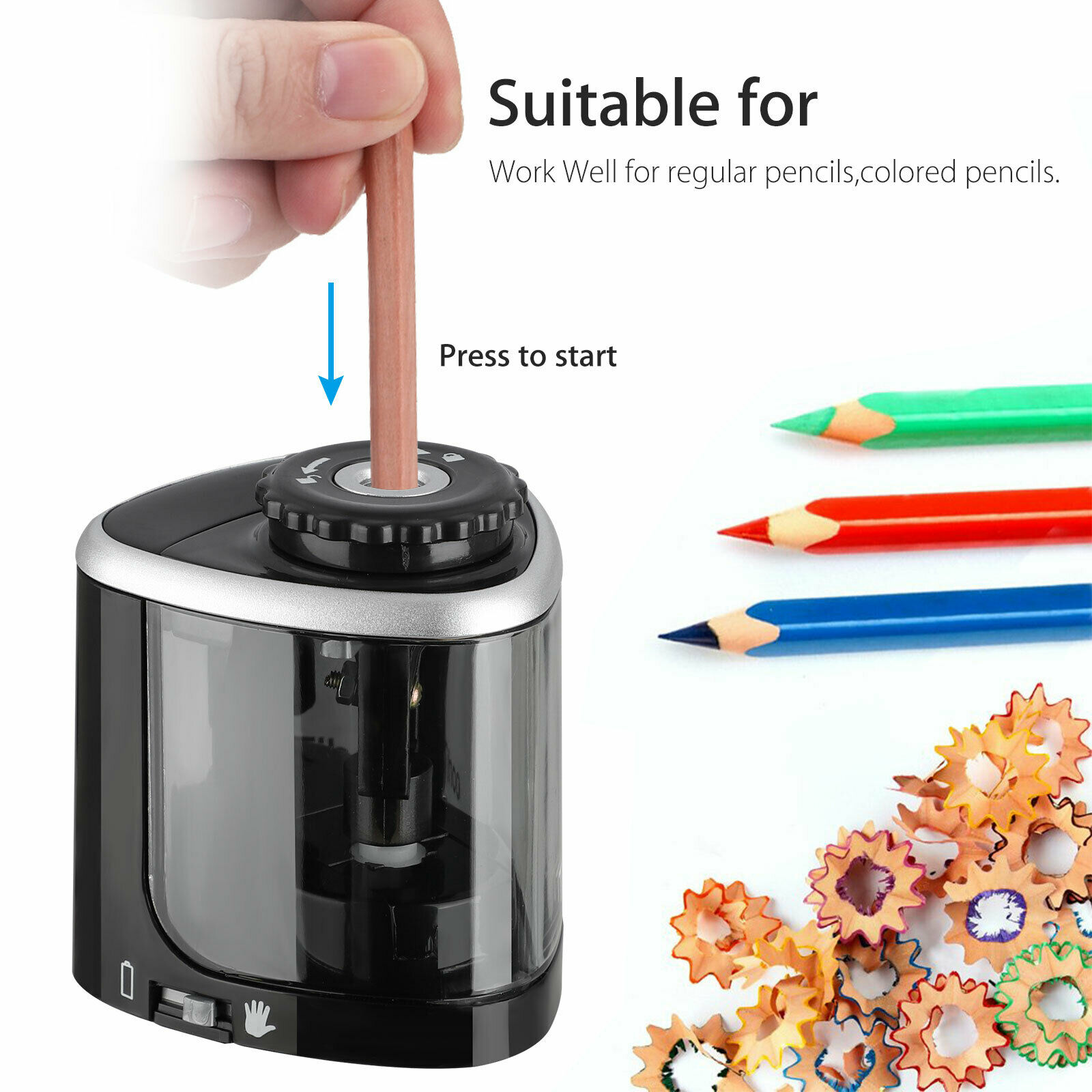 Battery Operated Automatic Electric Pencil Sharpener For Kids Home School Office